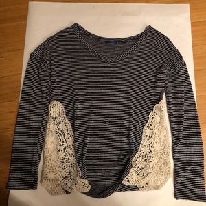 Blue and white striped shirt